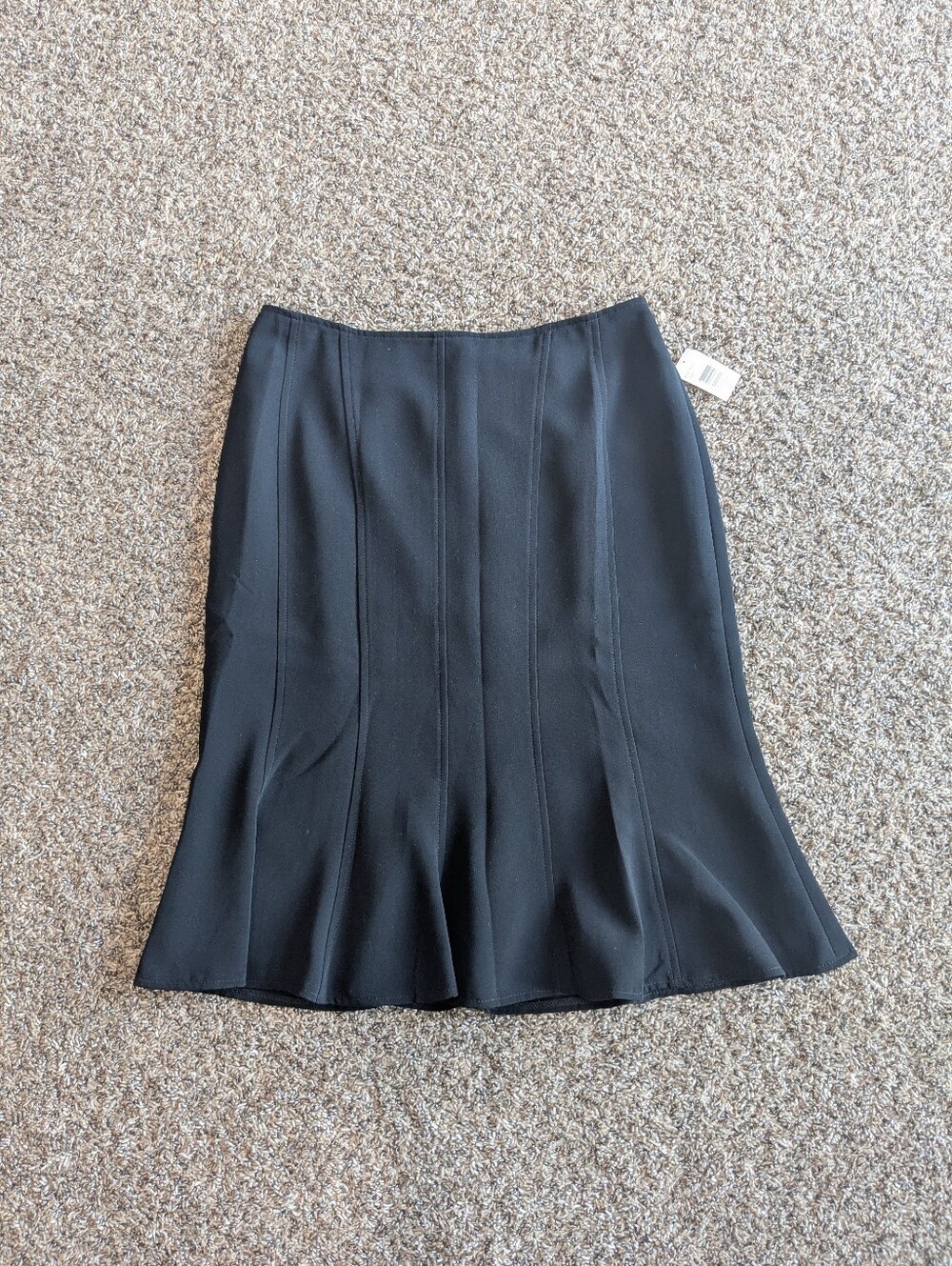 Louben Pleated Midi Skirt Black Size 10 Runs Small